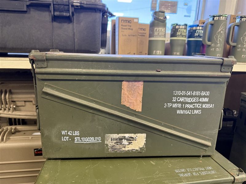 U.S. Military 40mm Ammo Can – Heavy-Duty Steel M548 Grenade Ammunition Box