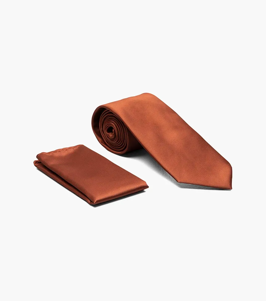 TIE+HANKY, Color: BROWN
