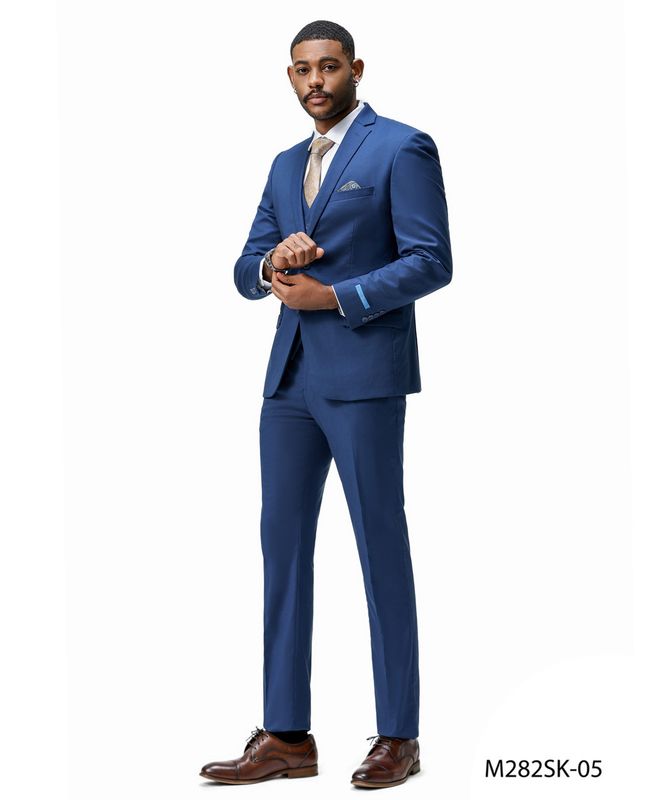 SEAN ALEXANDER 3PCS SUIT (MS282SK-05)INDIGO