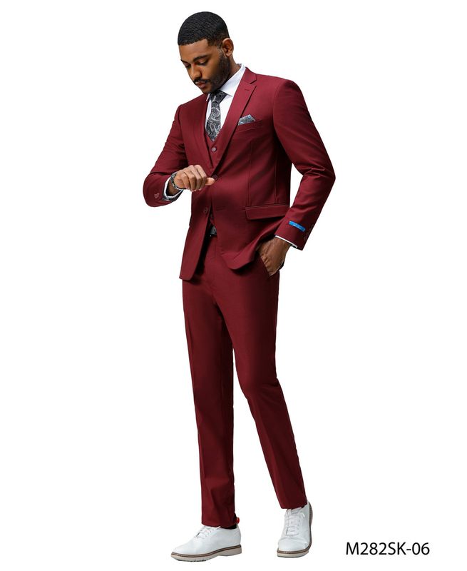 SEAN ALEXANDER 3PCS SUIT (MS282SK-06)BURGUNDY