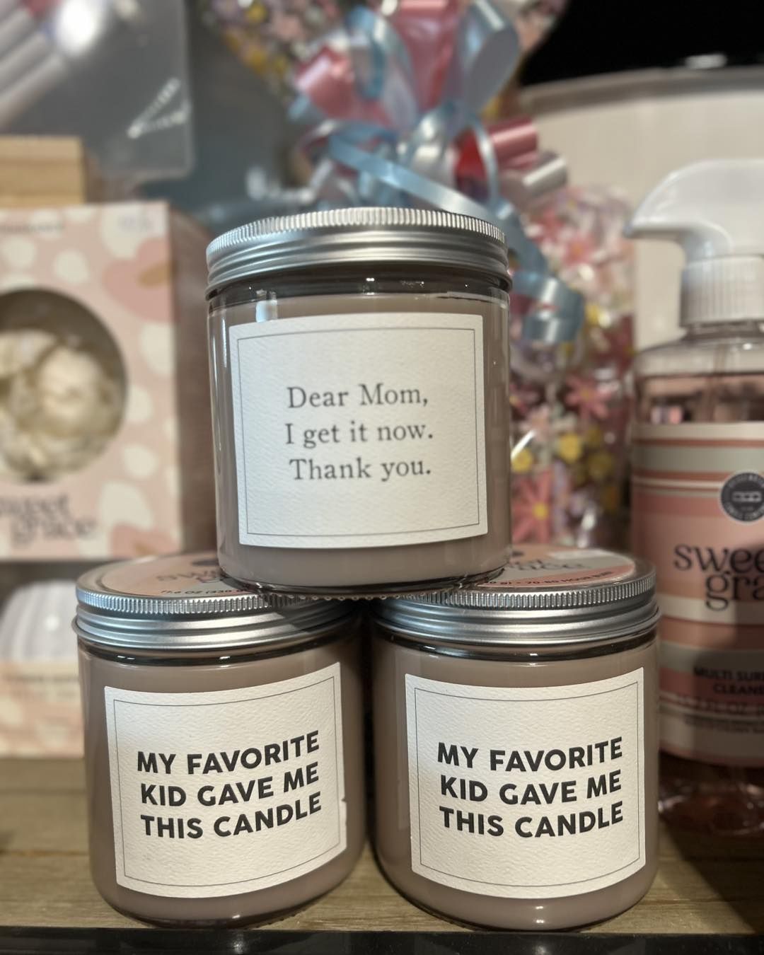 Sweet Grace Clear Jar With Message Mothers Day