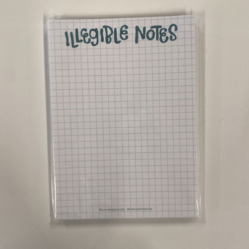 Illegible Notes Notepad