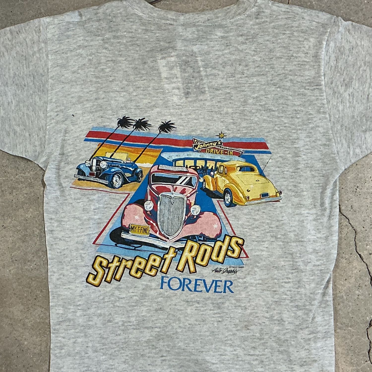 Street Rods Forever Tee, Color: GREY, Size: Large