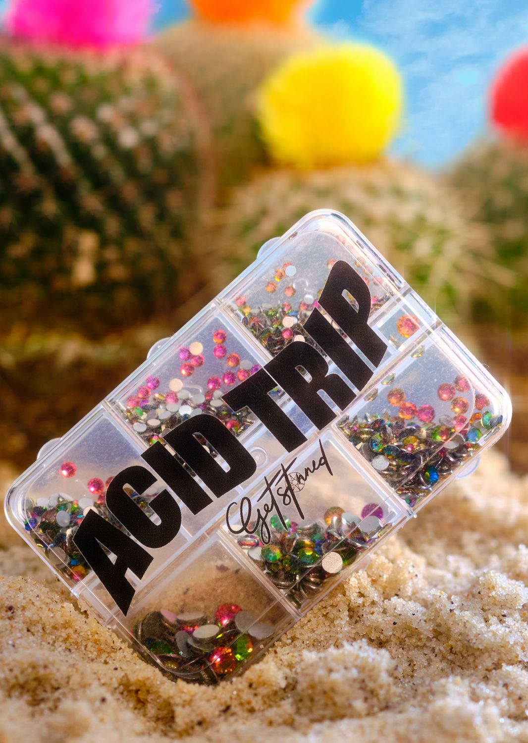 Variety Size Rhinestone Pack, Color: Acid Trip