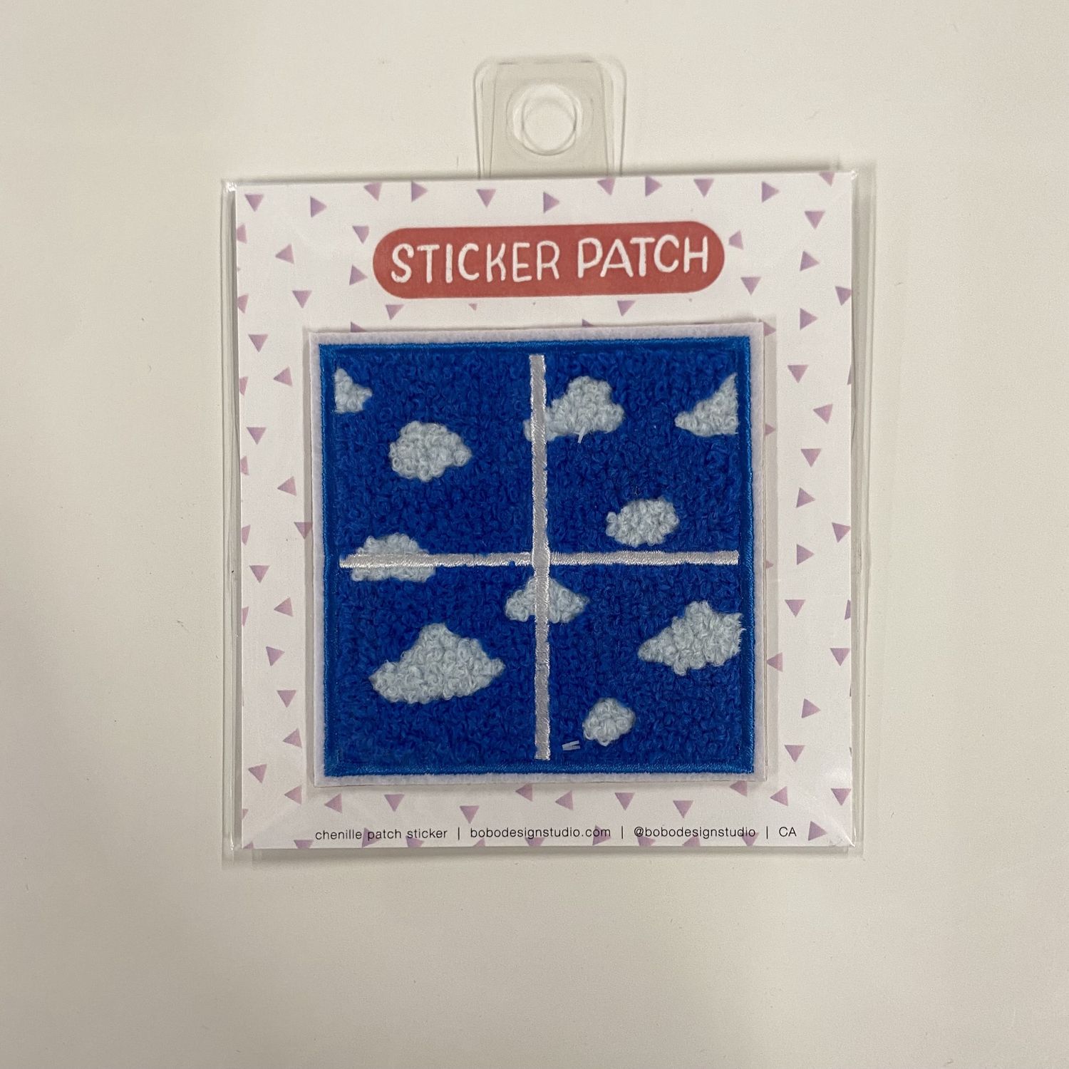 Window and Clouds - Chenille Woven Sticker Patch