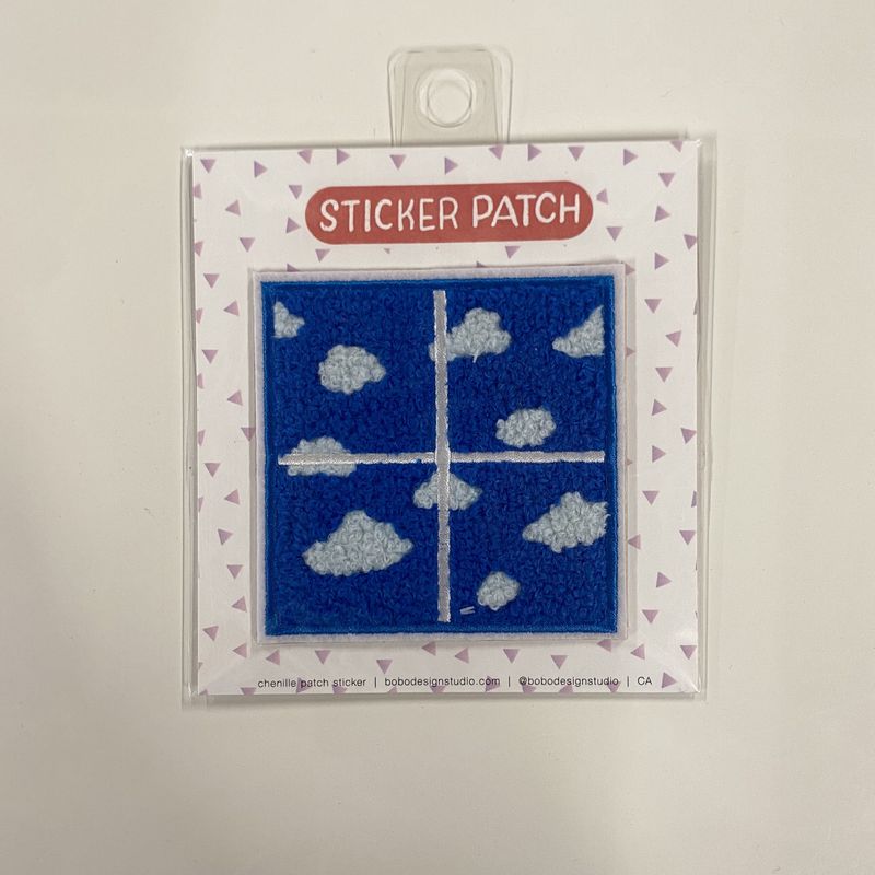 Window and Clouds - Chenille Woven Sticker Patch