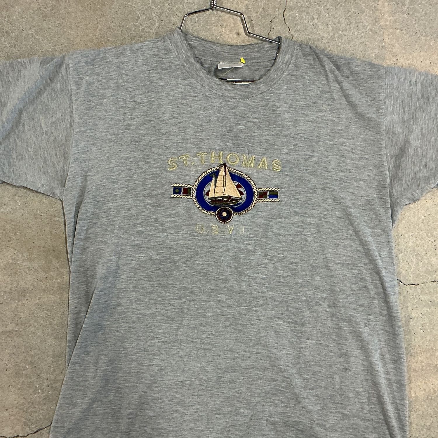 ST. Thomas Boat Tee, Color: GREY, Size: LARGE