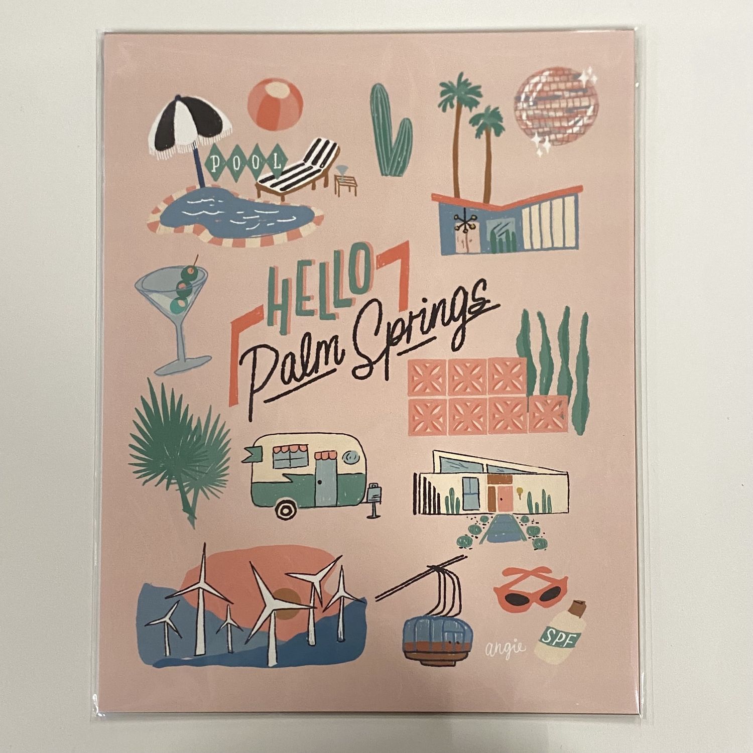 Hello Palm Springs print, Size: 8x10
