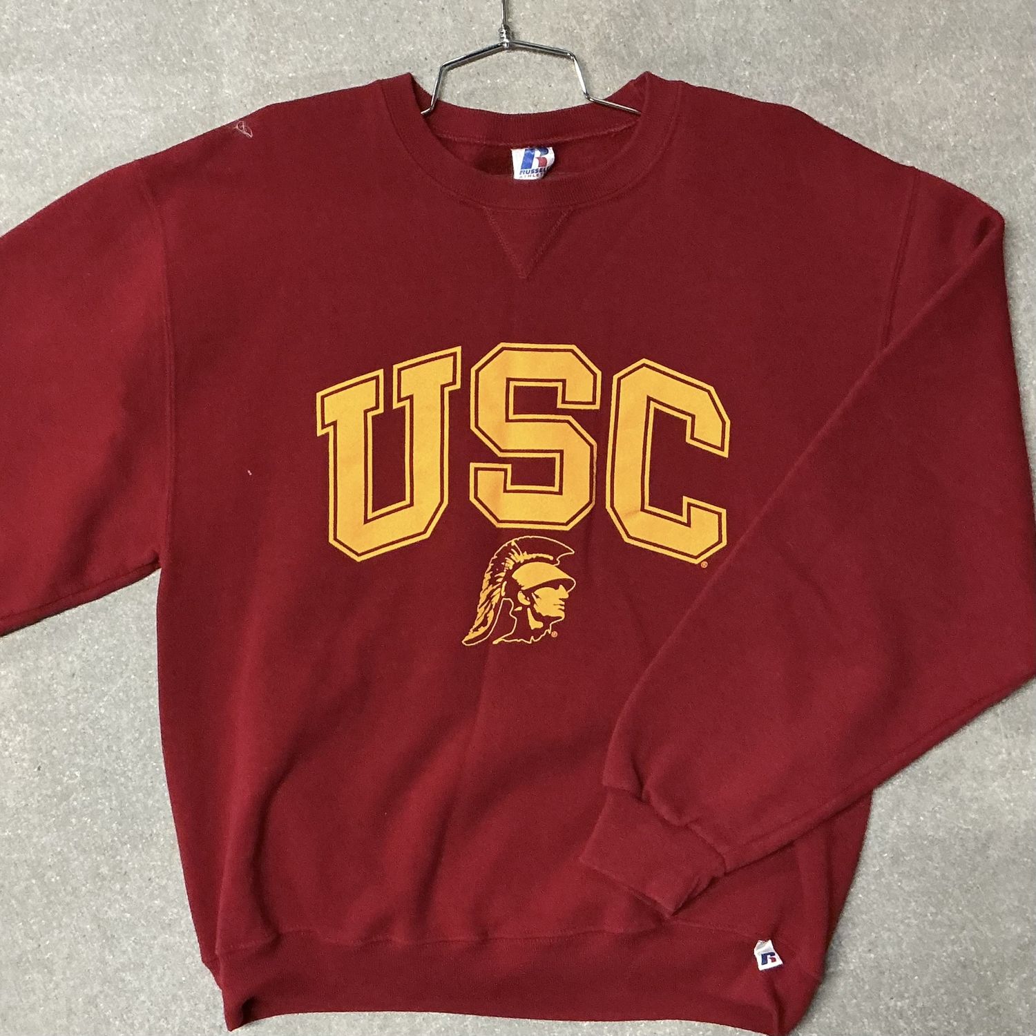 USC Crewneck, Color: RED, Size: MEDIUM