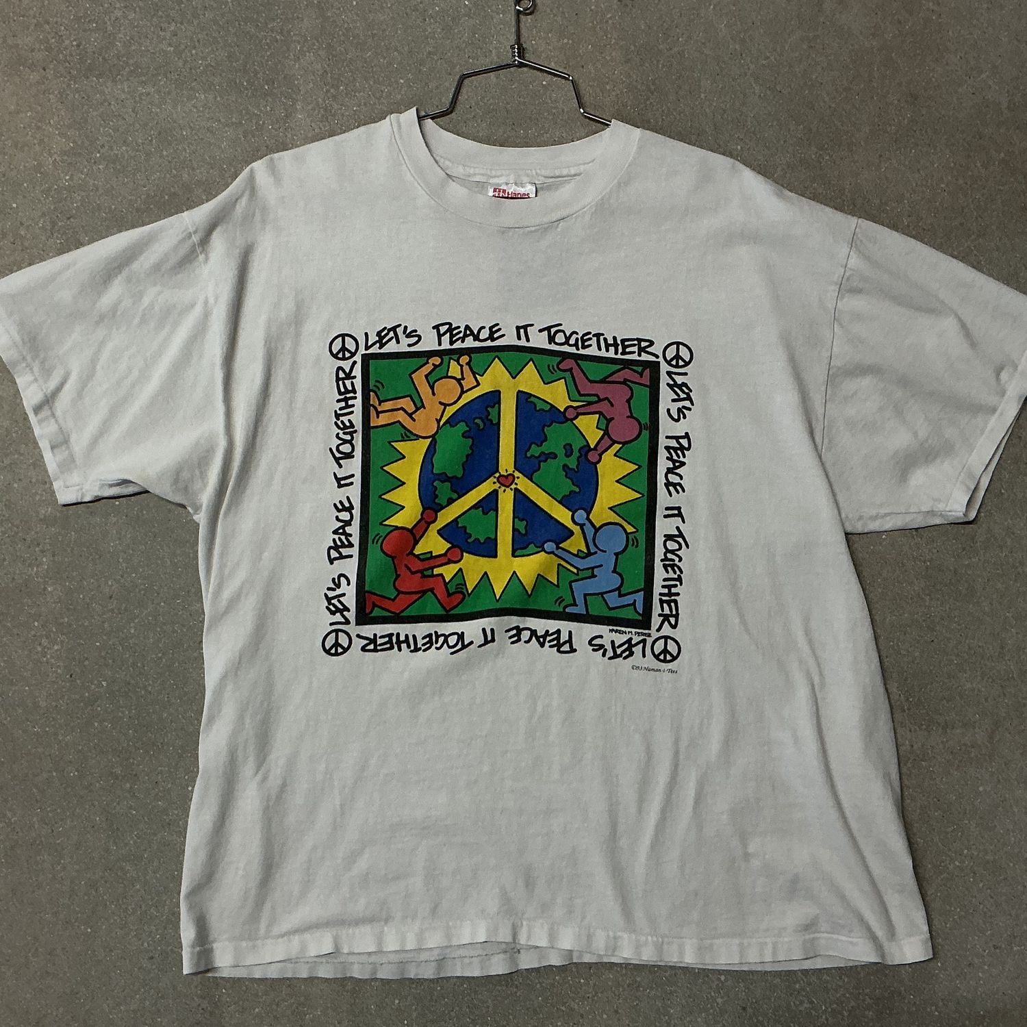 1993 Peace It Keith Haring Tee, Color: WHITE, Size: X-LARGE