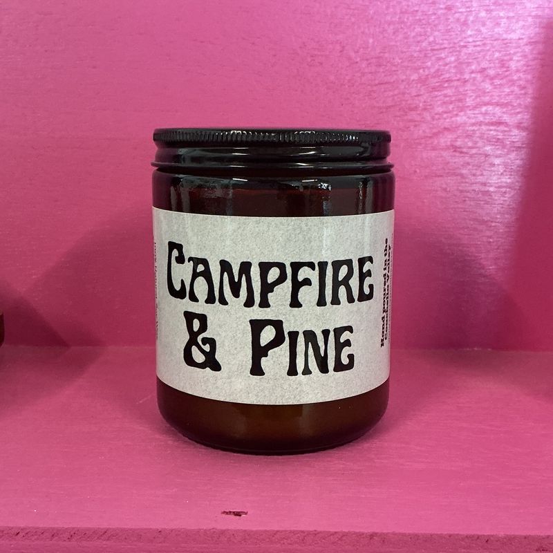 9 oz Amber Jar Campfire &amp; Pine