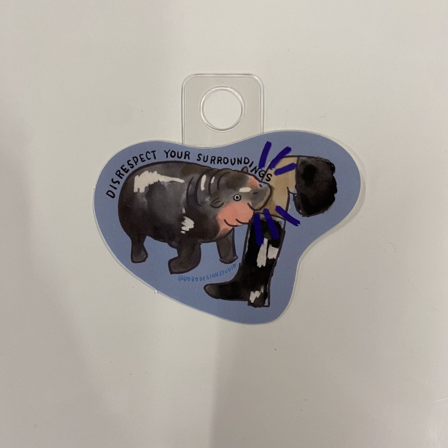 Disrespect Your Surroundings - Hippo Sticker