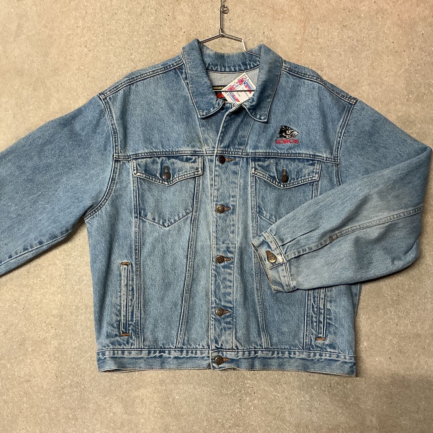 Lobos Jean Jacket, Color: BLUE, Size: LARGE