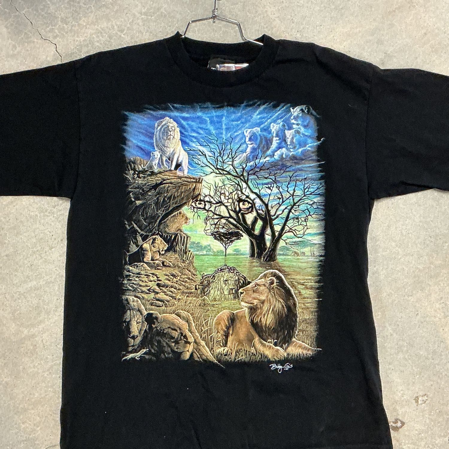 1997 Bobby G’s Lion Tee, Color: BLACK, Size: X-LARGE