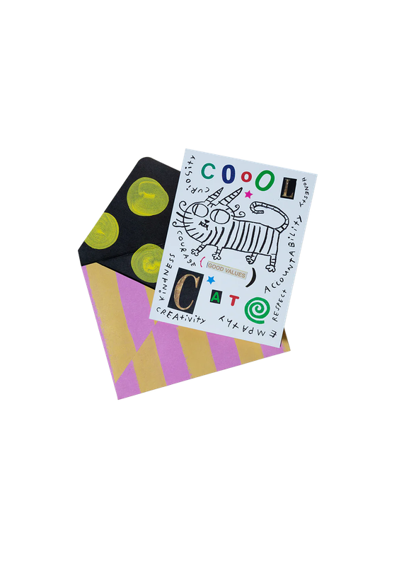 cool good values cat card