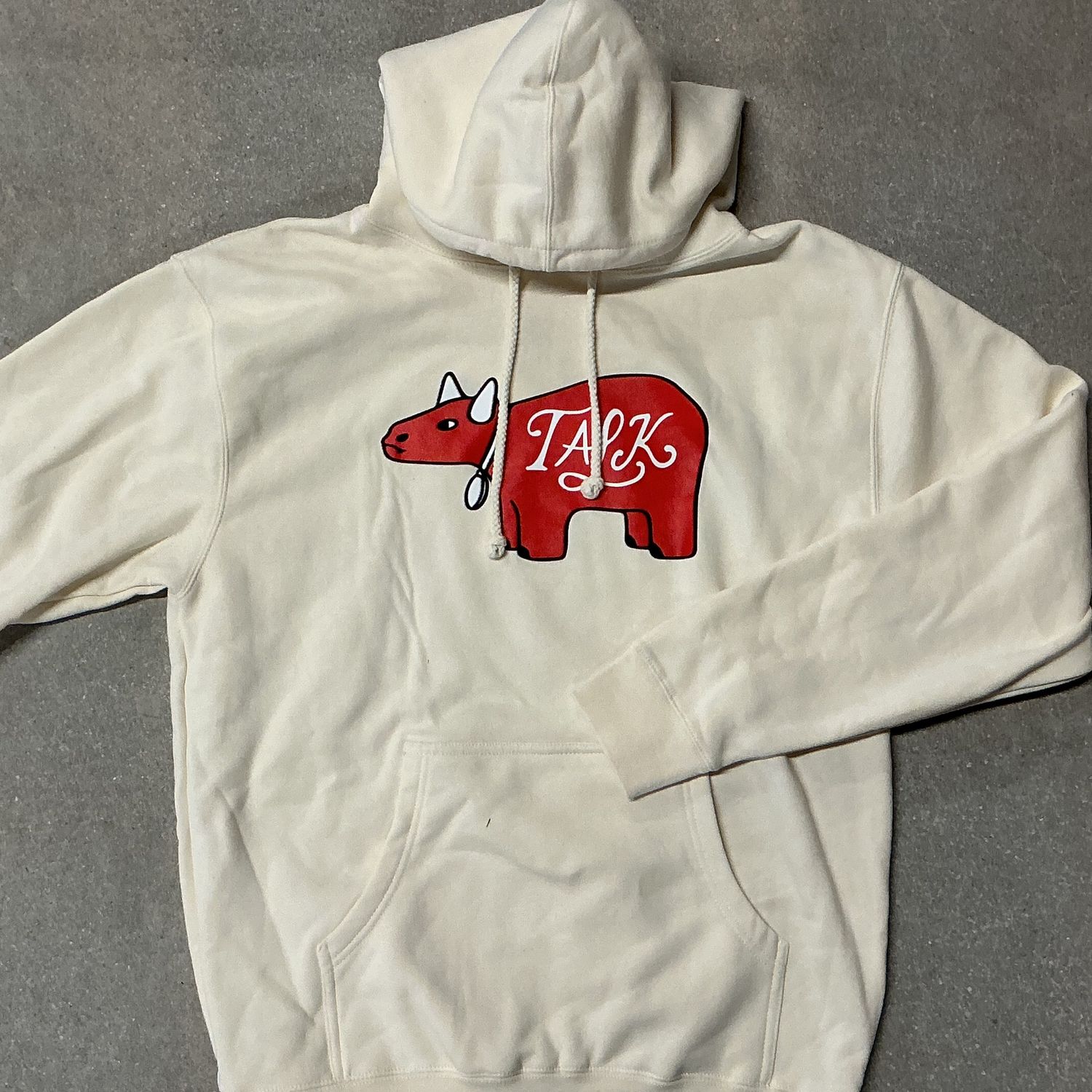 Talk Disco Bull Hoodie, Color: TAN, Size: MEDIUM