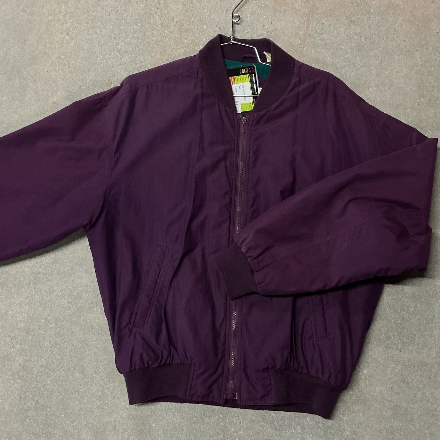 Zip up Bomber, Color: PURPLE, Size: LARGE