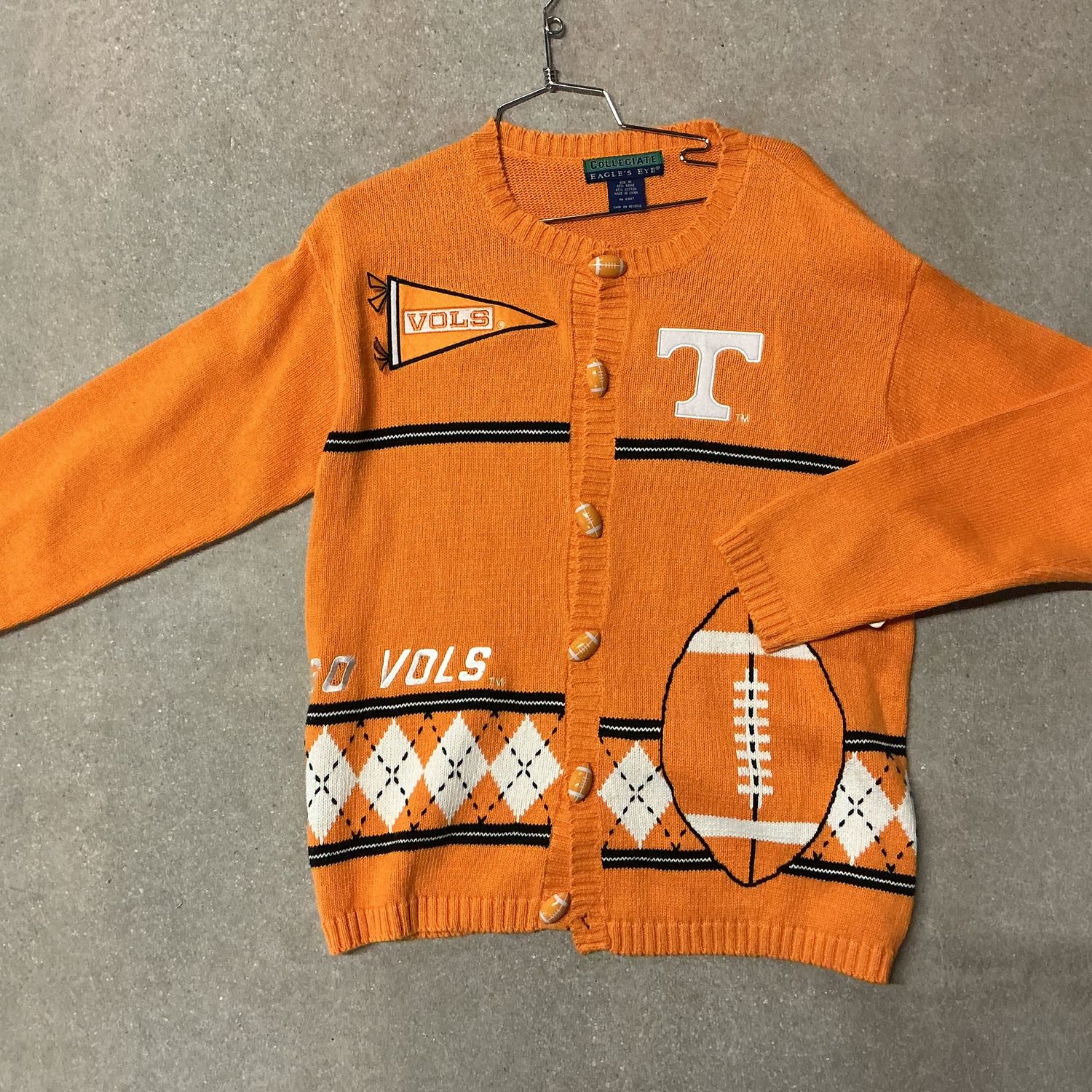 Tennessee College Cardigan, Color: ORANGE, Size: Medium