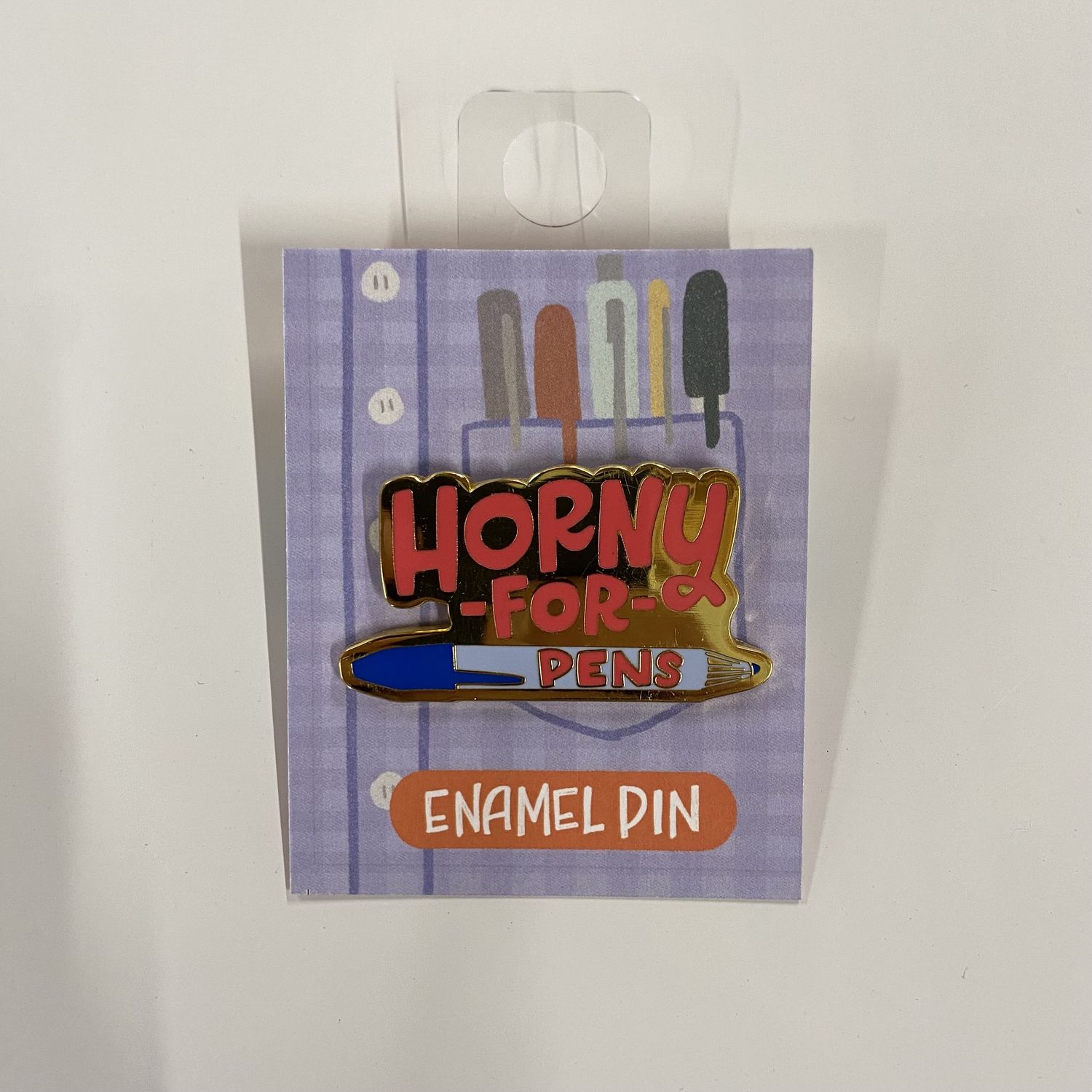 Horny for Pens Enamel Pin