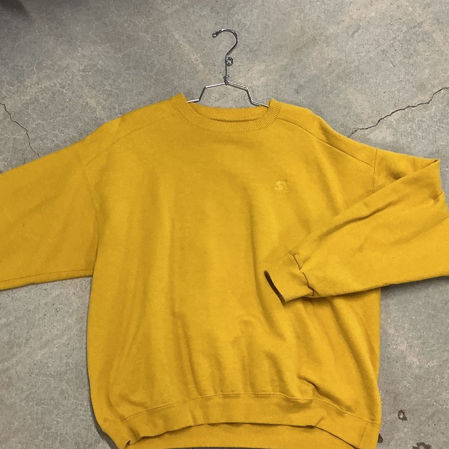 Starter Heavyweight Crewneck, Color: YELLOW, Size: LARGE