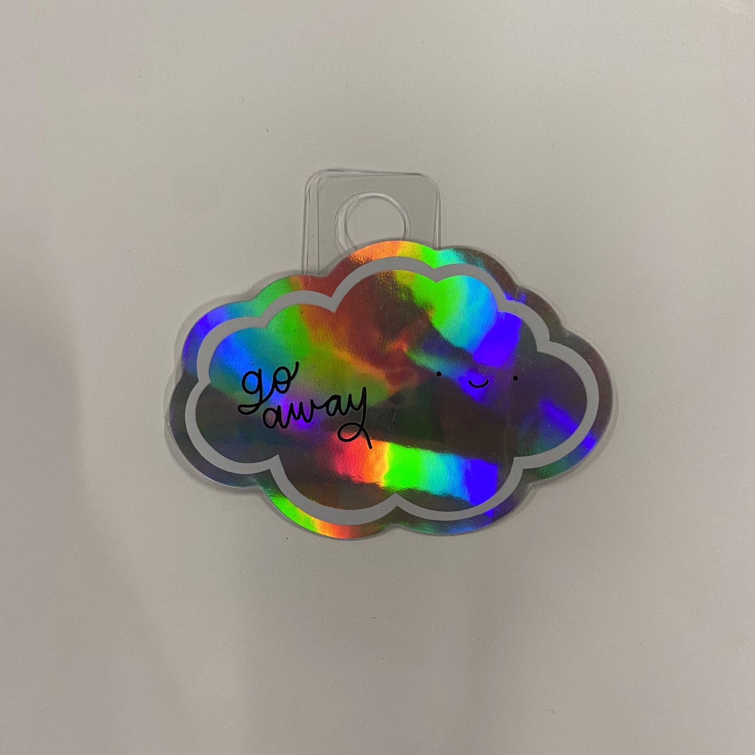 Go Away Cloud- Holographic Vinyl Sticker