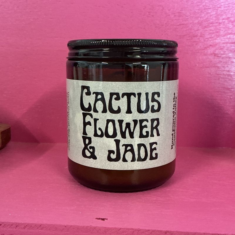 9 oz Amber Jar Cactus Flower