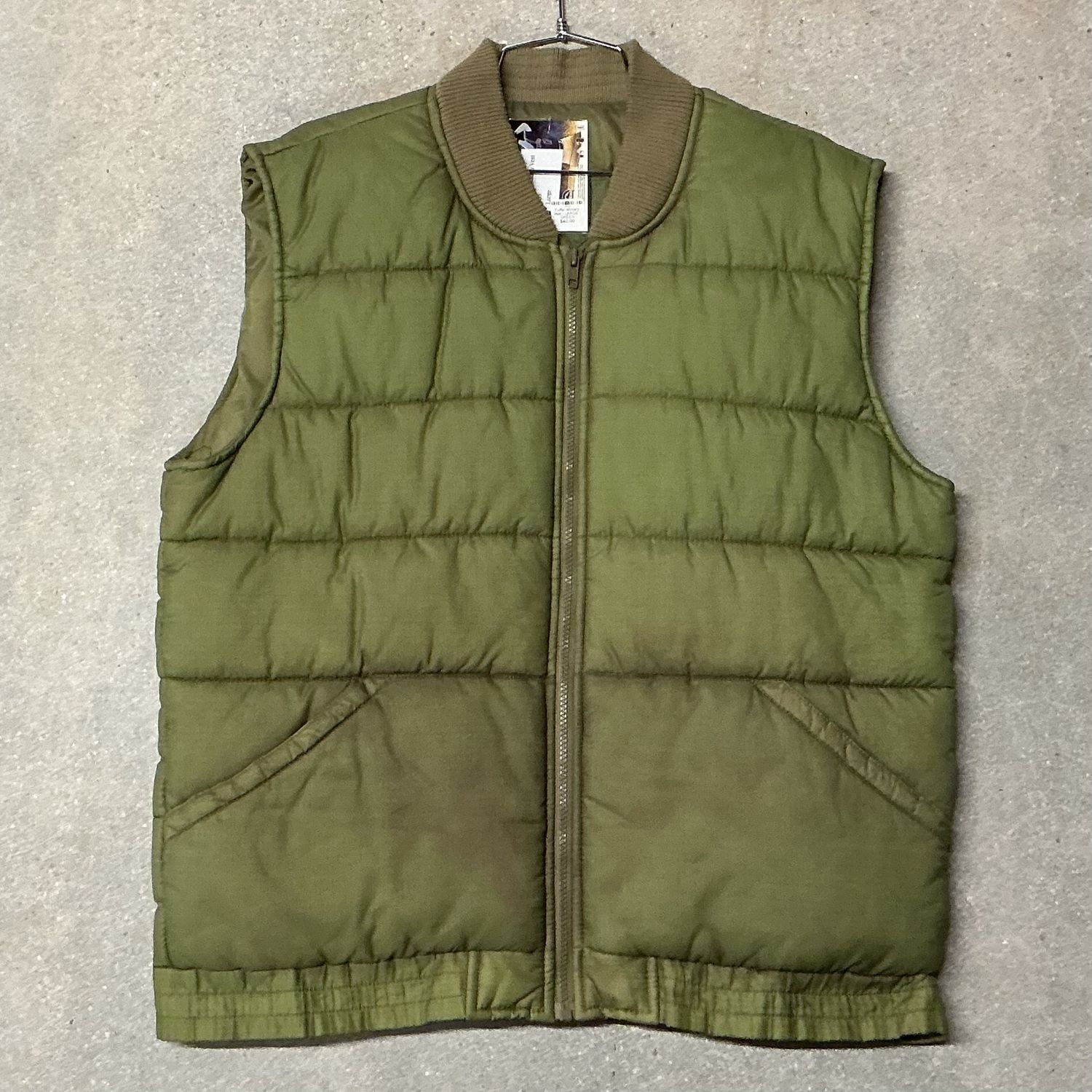 Puffer Military Vest, Color: GREEN, Size: LARGE