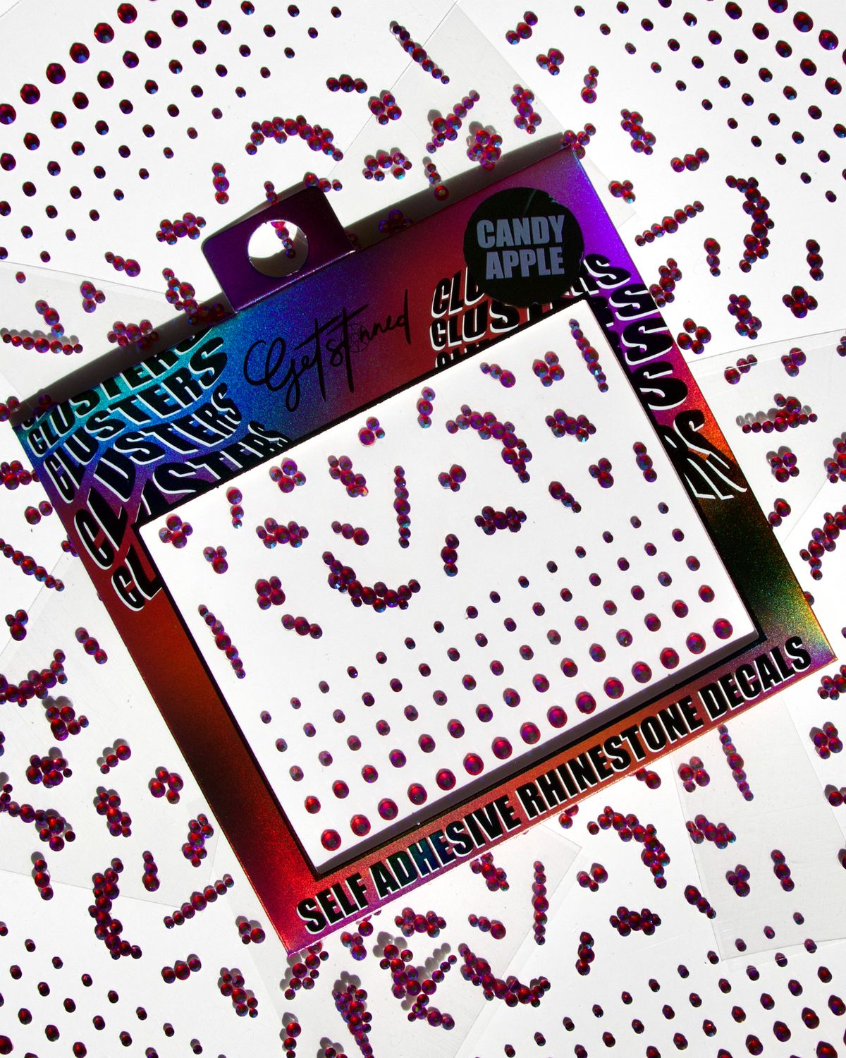 Self Adhesive Rhinestone Decals, Color: Candy Apple