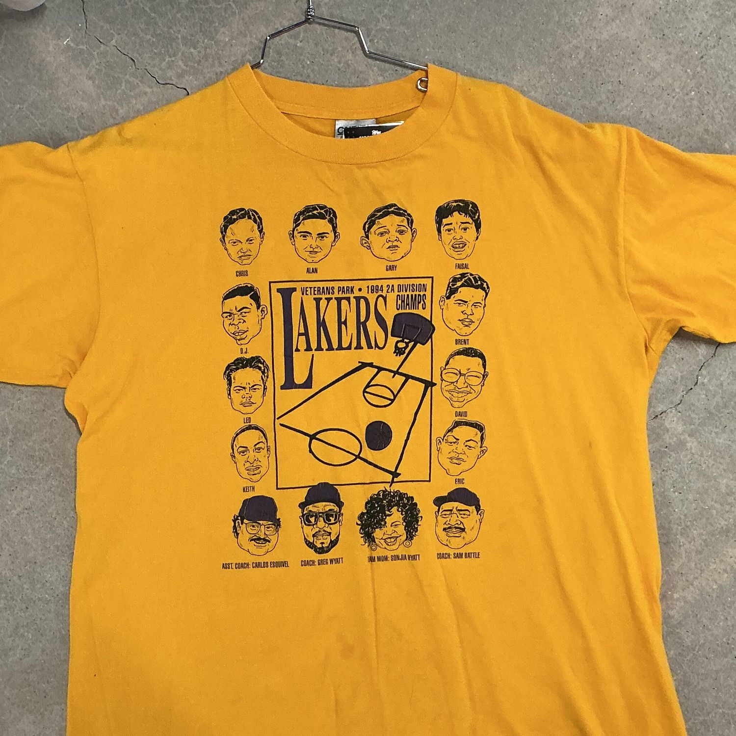 Lakers 1994 2A Division Champs Tee, Color: YELLOW, Size: X-LARGE