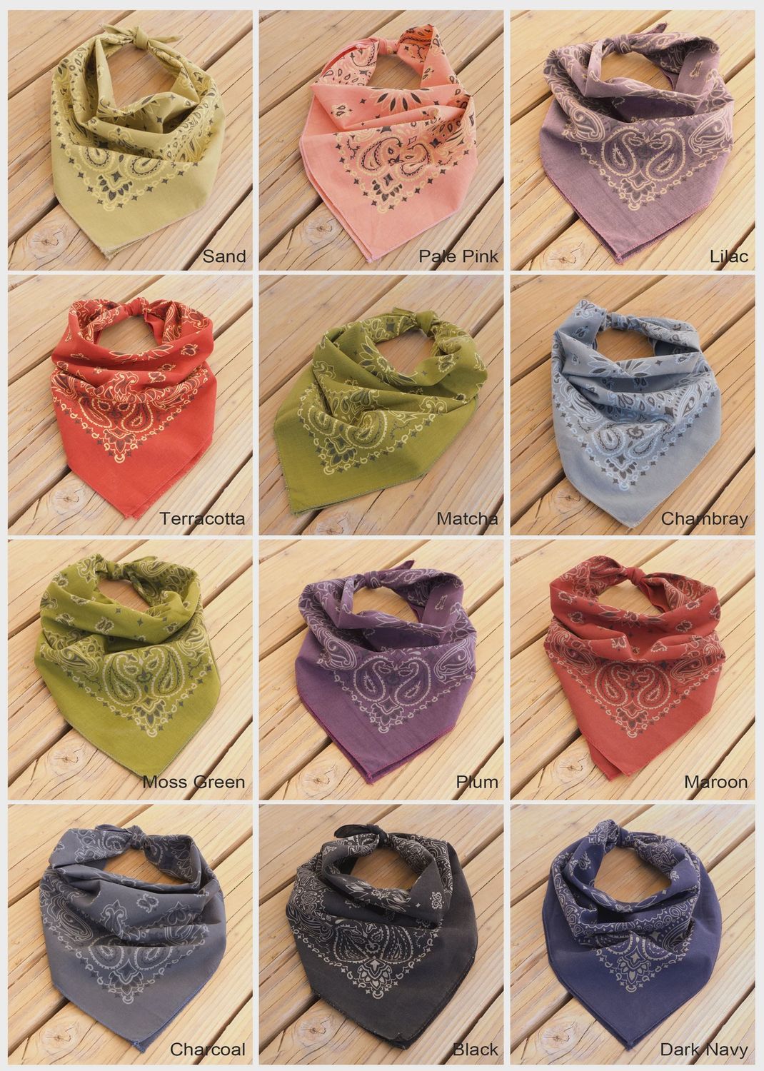 Desert Paisley Bandana, Color: Black - Charcoal