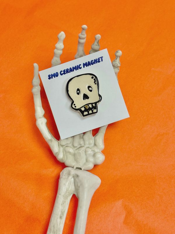 Gold Tooth Skull Magnet