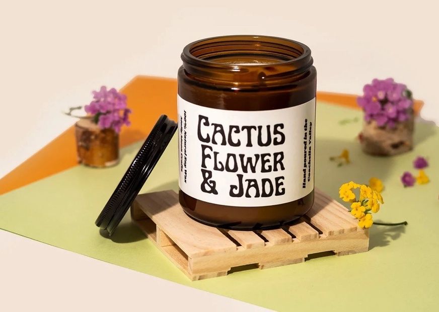 17 oz Large 3-Wick Cactus Flower &amp; Jade