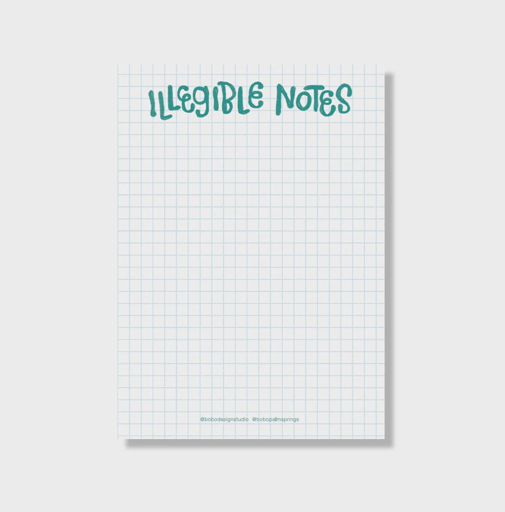 Illegible Notes Notepad