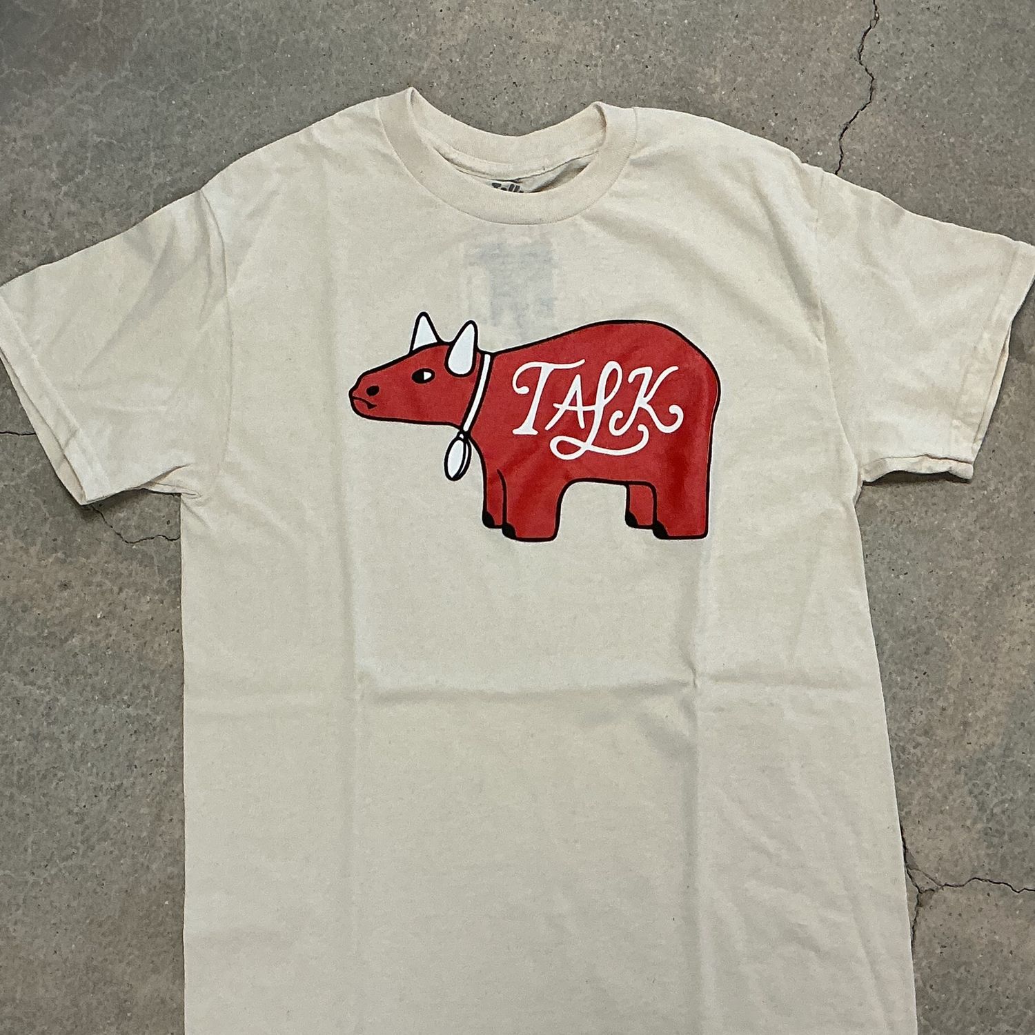 Talk Disco Bull T-Shirt, Color: TAN, Size: SMALL