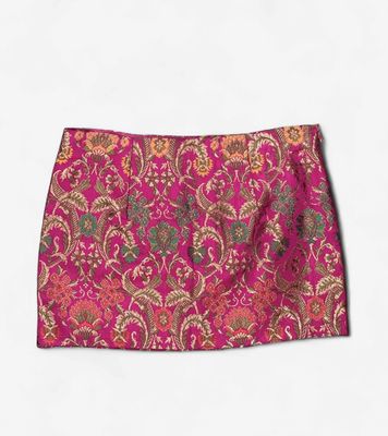 M047 Pink Brocade Micromini