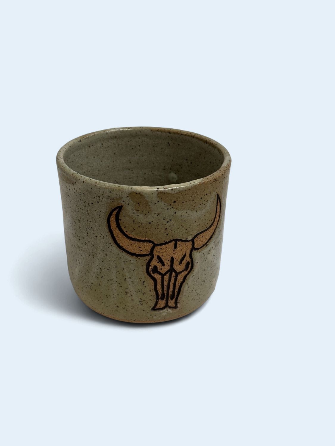 Cow Skull Tumbler, Color: Honeydew