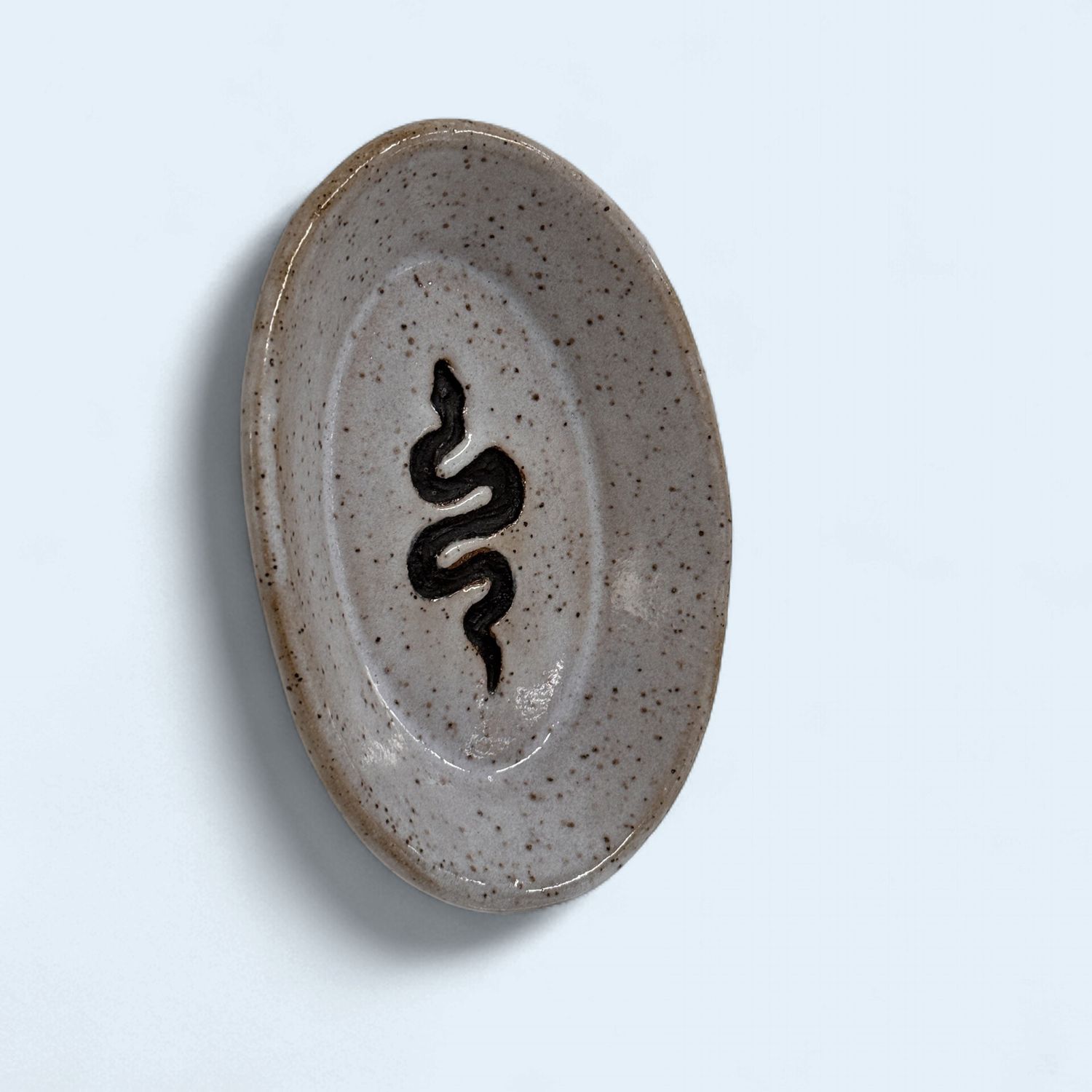 Snake Plate Mini Oval, Color: White