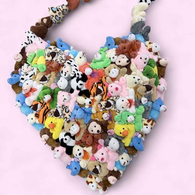 Teddy Heart Shaped Oversized Crossbody Bag
