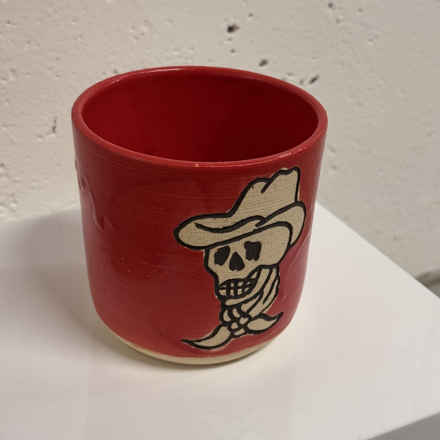 Cowboy Skull Tumbler, Color: Red