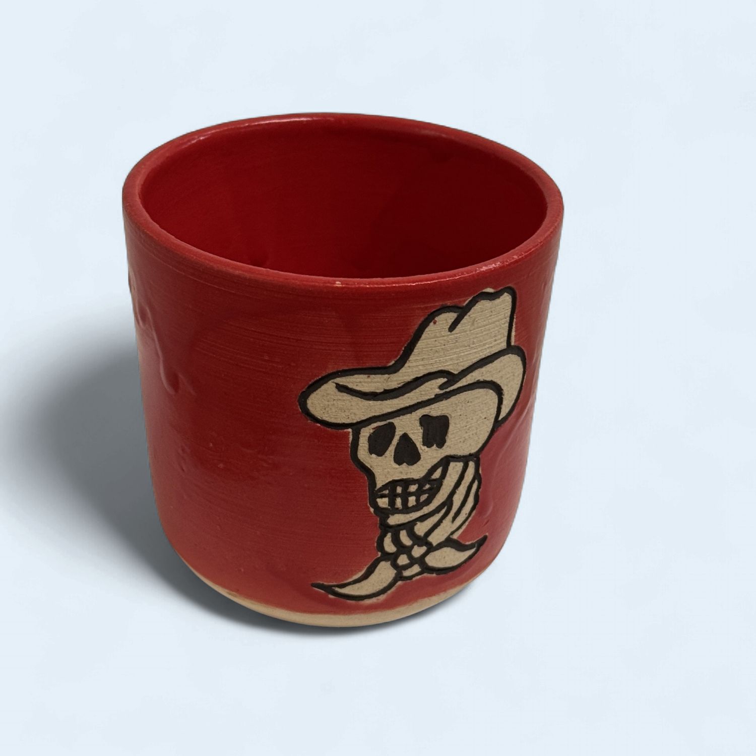 Cowboy Skull Tumbler, Color: Red