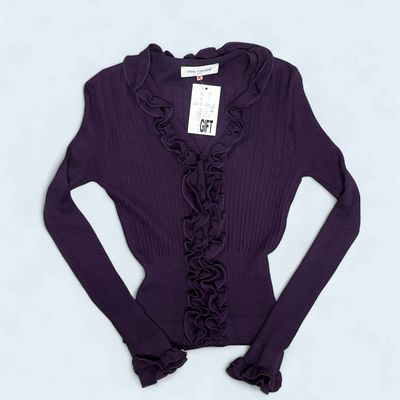 anne fontaine purple ruffle
