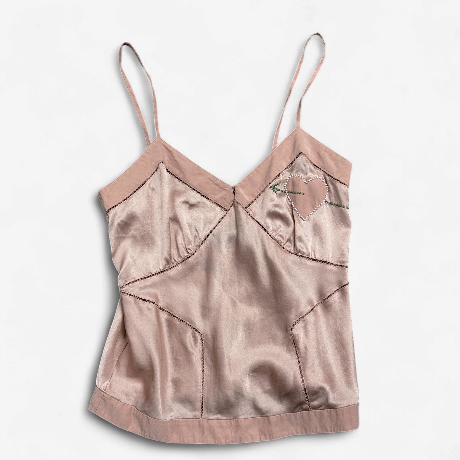 587 Marc Jacobs - Pink Silk Heart Patch Top
