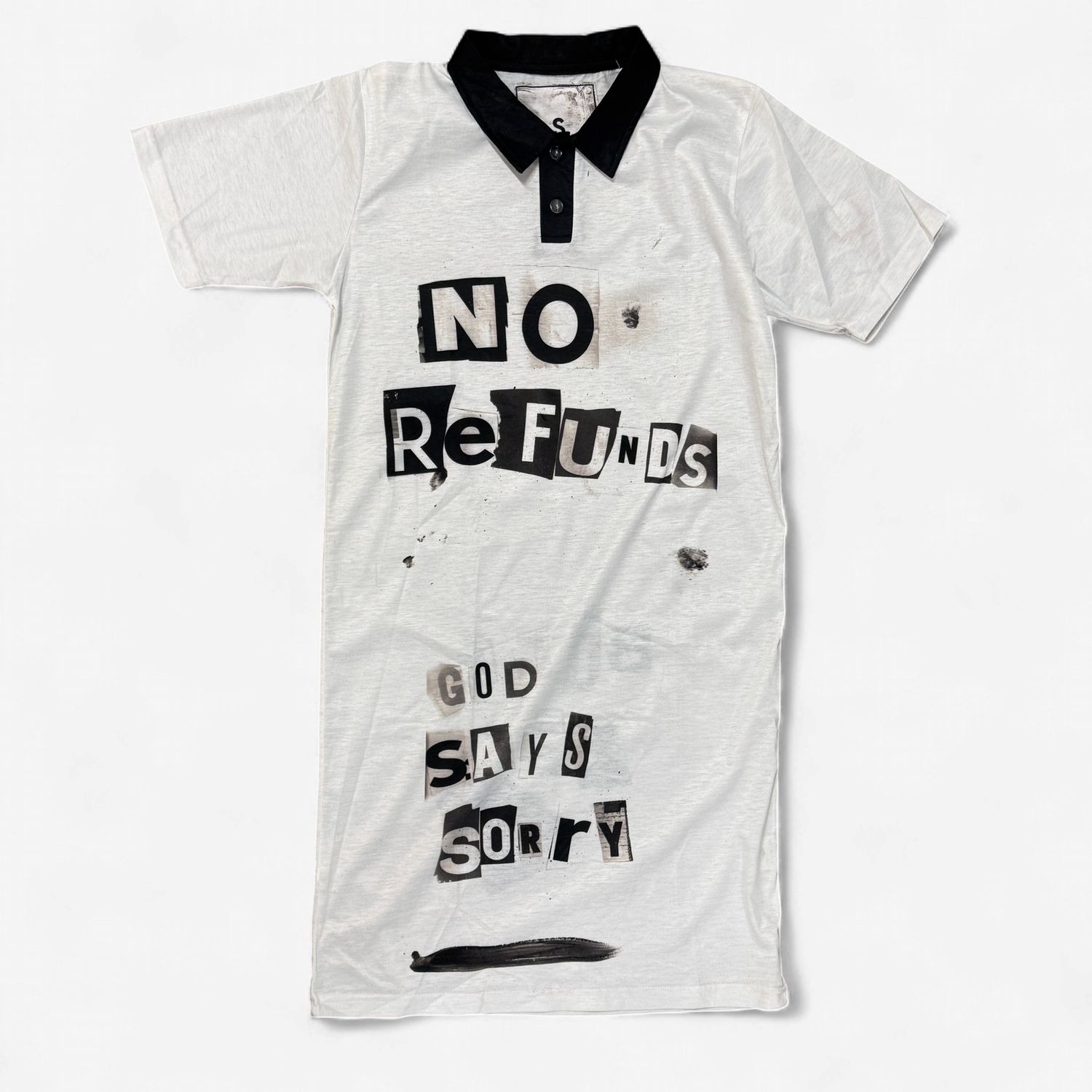 White Patches Polo Dress