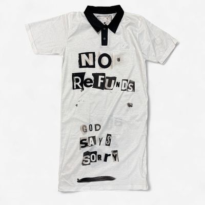 White Patches Polo Dress