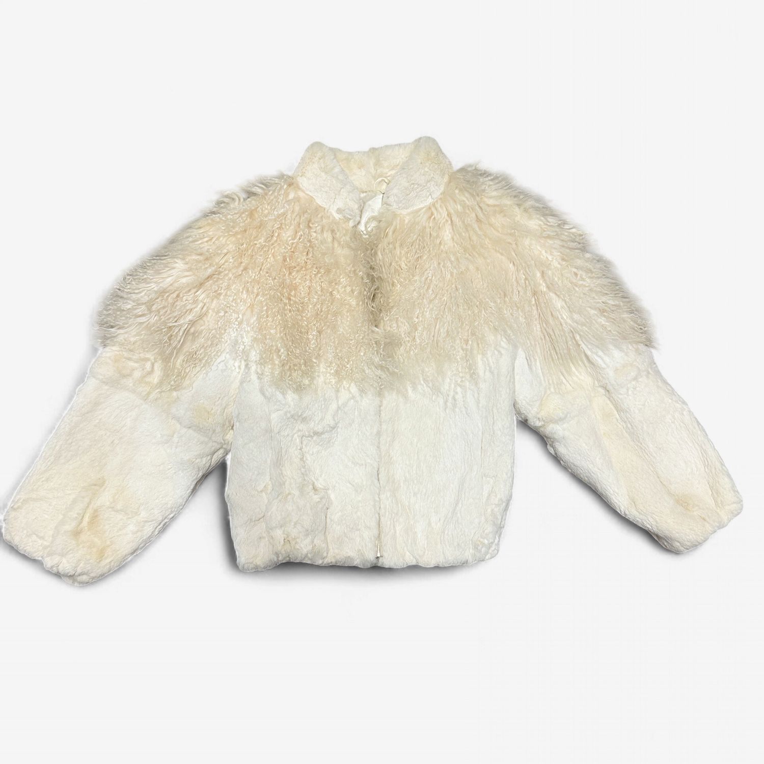 208 Conempo - White Rabbit Fur Coat