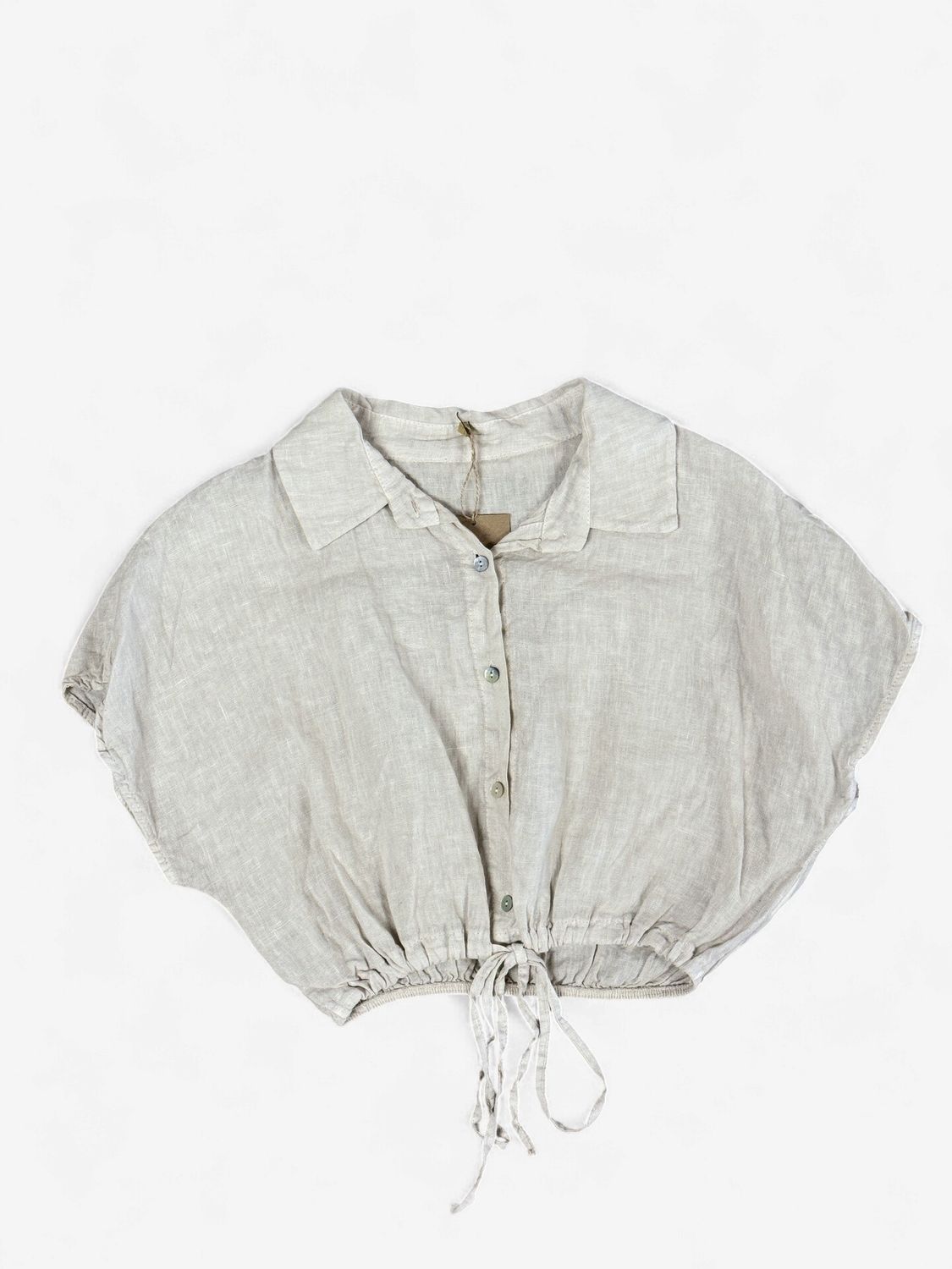 Linen Drawstring Crop top