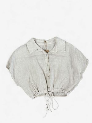 Linen Drawstring Crop top