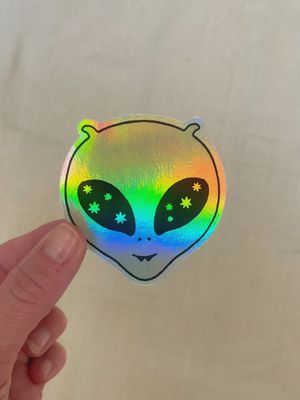 Holographic Alien Sticker