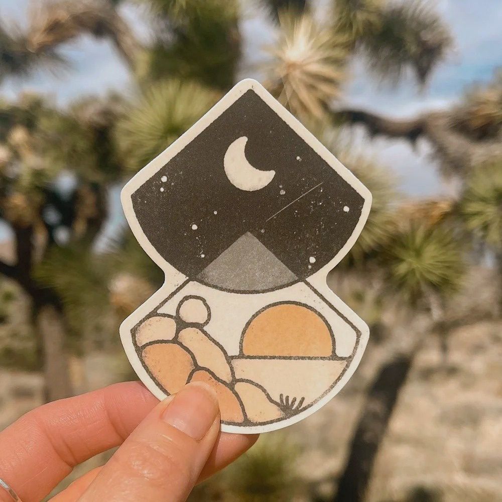 Sun, Moon And Boulders Sticker