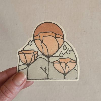 California Poppies Sticker
